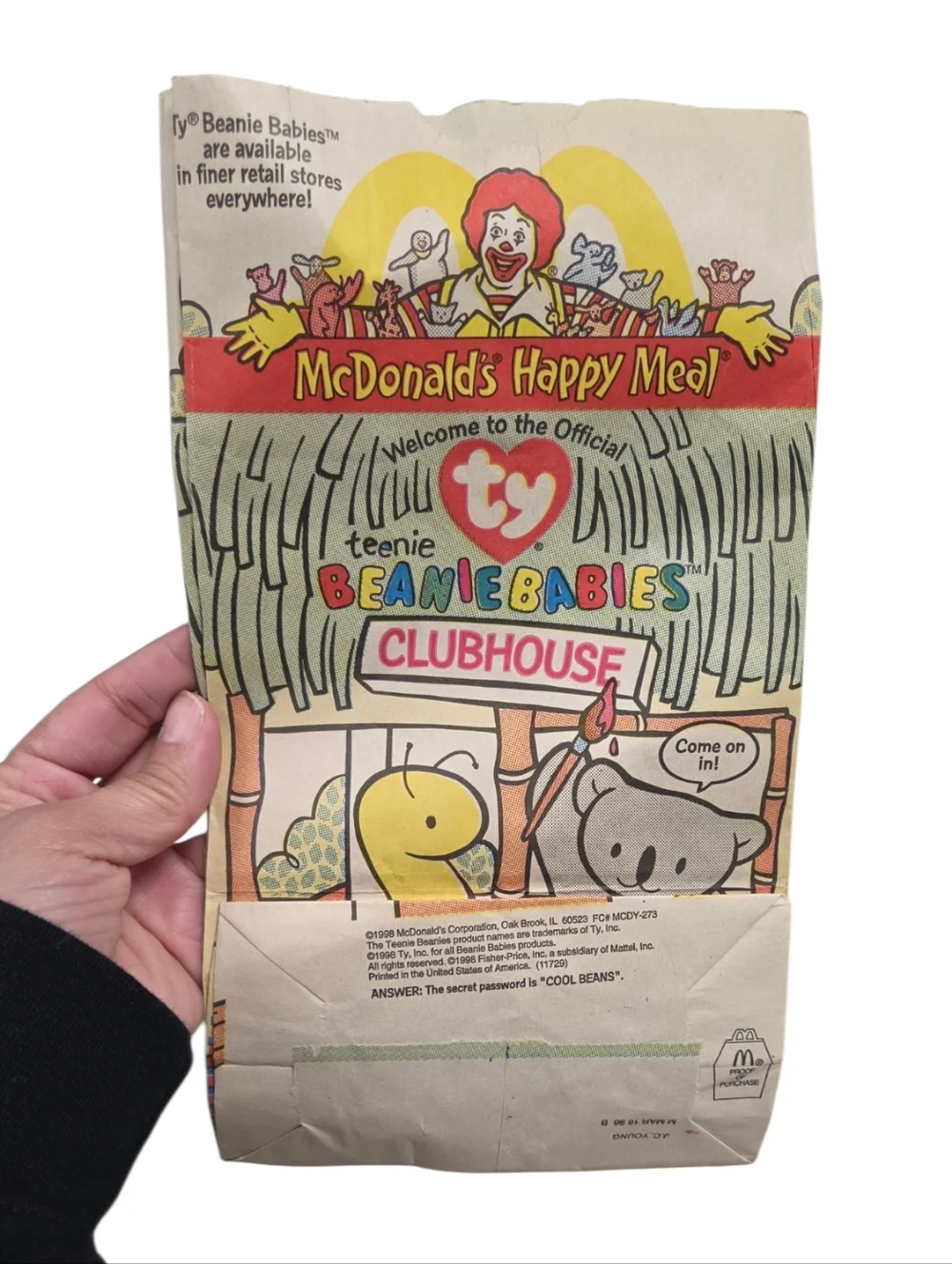 Vintage 1998 McDs Fisher-Price Happy Meal Paper Bag